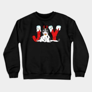 Joy - Angry Christmas Cat Crewneck Sweatshirt